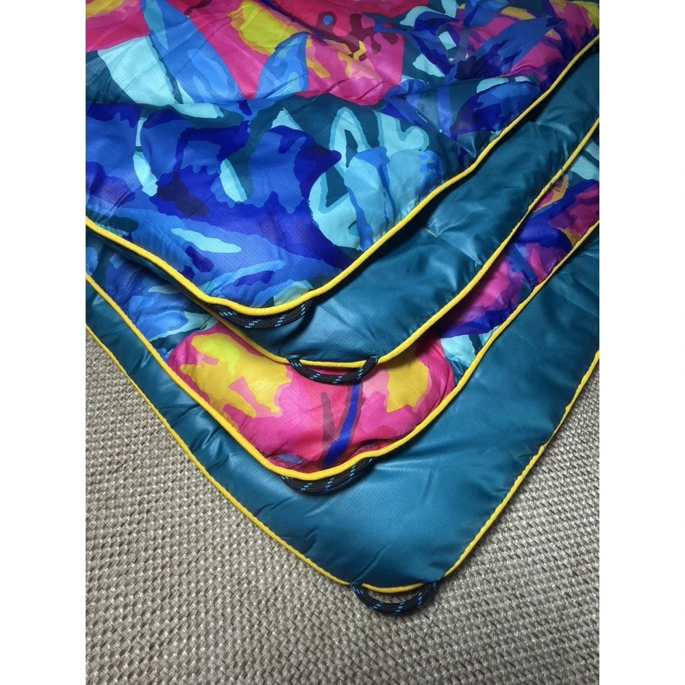 Rumpl Original Puffy Blanket Hawaii Floral Pink Hibiscus Camp Travel Puffer